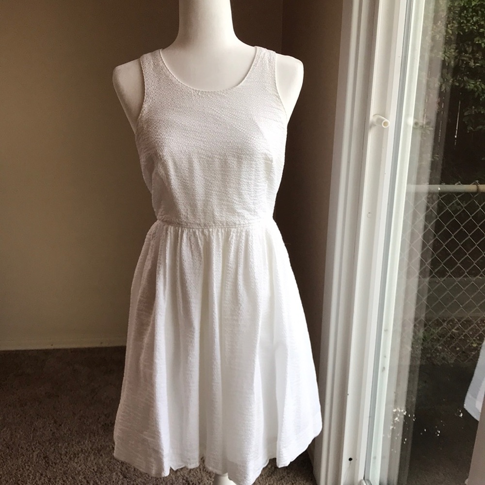 J.Crew white seersucker dress